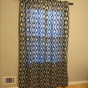 Floor Length Blue and White Curtains